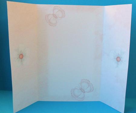 Peach Flutterby Blossoms Gatefold Insert by Johanna Lambert
