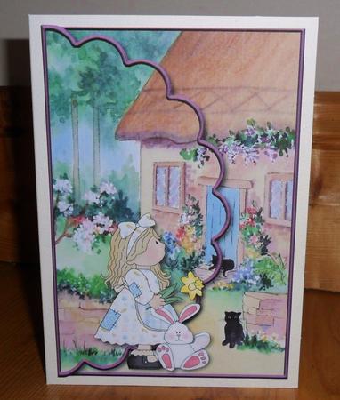 Visting Granny at Easter Envelope Card with Decoupage by Johanna Lambert
