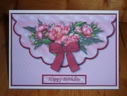 Pink Roses Envelope Card with Decoupage by Johanna Lambert
