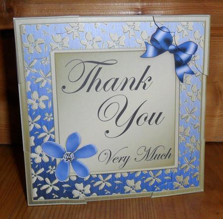 8 x 8 Floral Elegance Thank You Scalloped Corner Topper by Johanna Lambert