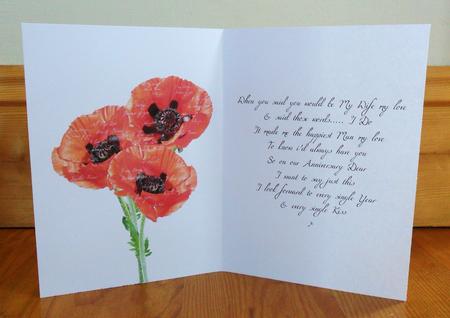 Poppy Trio & Words Insert Anniversary by Johanna Lambert