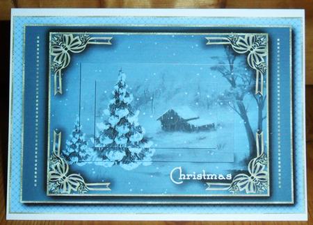 Cabin in the Woods Christmas Card Front by Johanna Lambert