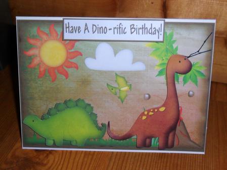 Dino-rific! Birthday Decoupage Card by Johanna Lambert
