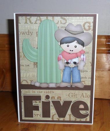Five Today! Cowboy Birthday Card by Johanna Lambert