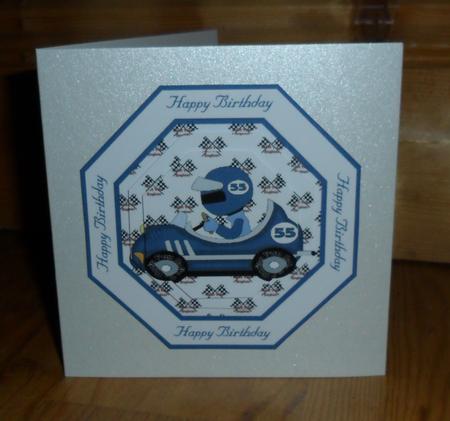 'robbie' the Racing Driver Octagonal Pyramid Quick Card by Johanna Lambert