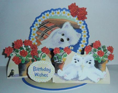 Giant Easel Tableau 3D Card Kit - Weary Westies by Johanna Lambert