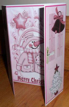 Lovely Snowman in Pink, Gatefold by Johanna Lambert