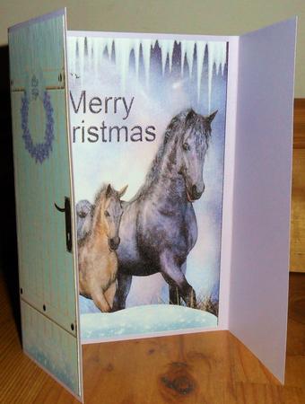Beautiful Horse & Foal in the Snow Gatefold by Johanna Lambert