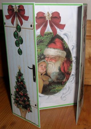 Sweet Little Girl with Santa, Gatefold by Johanna Lambert