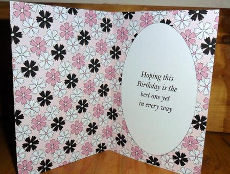 Funky Flowers Birthday Insert (misty Rose) by Johanna Lambert