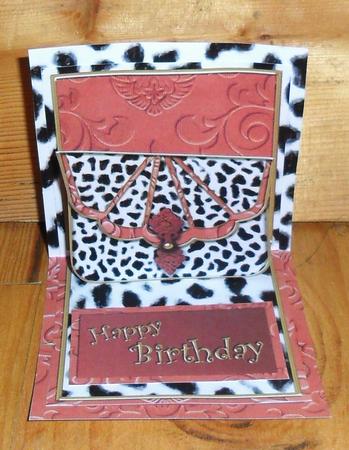 Dalmation Birthday Bag Mini 3D Pop-up Card by Johanna Lambert