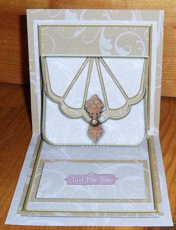 Cream Swirls Blank Bag Mini 3D Pop-up Card by Johanna Lambert