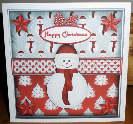 3D Jolly Snowman Embellishment and Card Front by Johanna Lambert