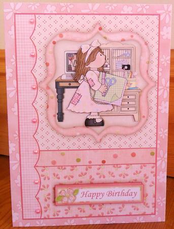 Little Miss Patchwork Crafter Decoupage by Johanna Lambert