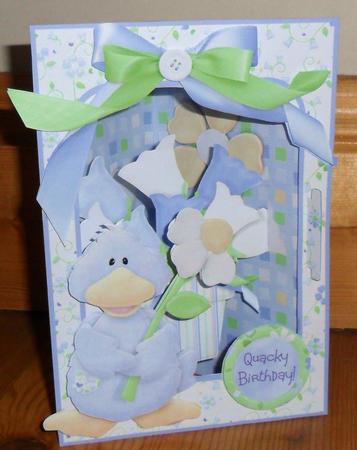 3D Corner Card Kit - Duck and Flowers by Johanna Lambert