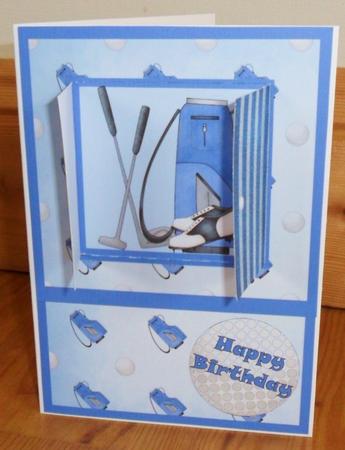 Open the Door! Golfing Male Birthday Card by Johanna Lambert