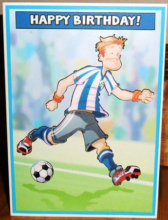 Football Dude Blue Quick Card. by Johanna Lambert