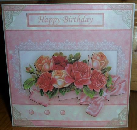 Vintage Roses on Lace Topper & Decoupage by Johanna Lambert