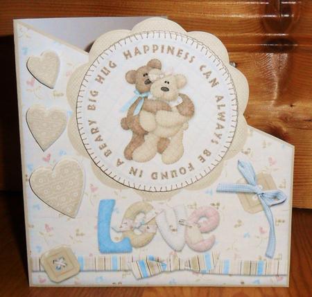 Happiness Hug Love Diagonal Over the Edge Card by Johanna Lambert