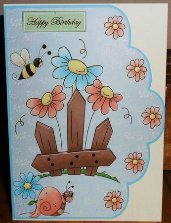 Dozy Daisy Days Scallop Edge Card Front by Johanna Lambert