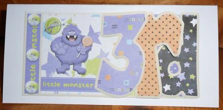Little Monster 3rd Birthday Monster Book Sheet by Johanna Lambert