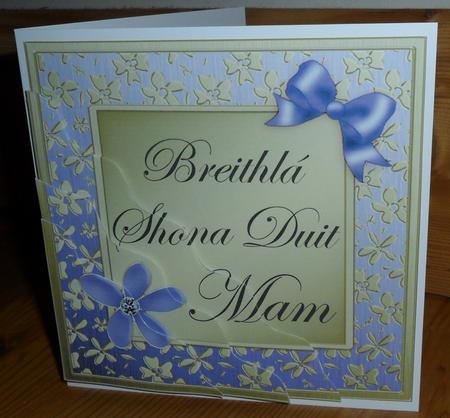 Floral Elegance Irish Gaelic Birthday Mum Wavy Corner by Johanna Lambert