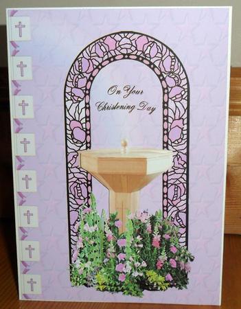 The Christening Font on Pink by Johanna Lambert