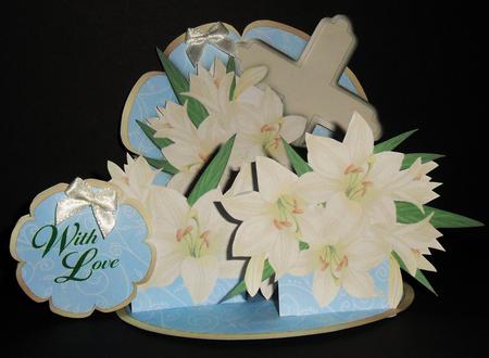 Giant Easel Tableau 3D Card Kit - Easter Lilies by Johanna Lambert