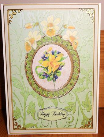 Daffodils in an Oval Frame by Johanna Lambert