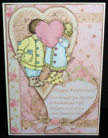Wedding Anniversary Kiss Topper and Decoupage by Johanna Lambert