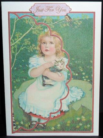 Little Girls Pet Envelope Card by Johanna Lambert