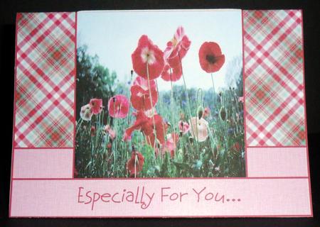 Stunning Deep Pink Poppies Stagger Fold Card by Johanna Lambert