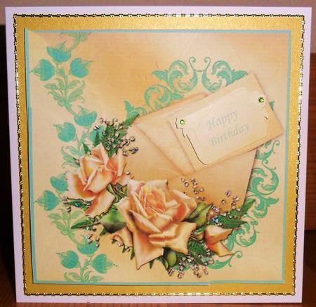 Golden Roses Scallop Corner Stacker by Johanna Lambert