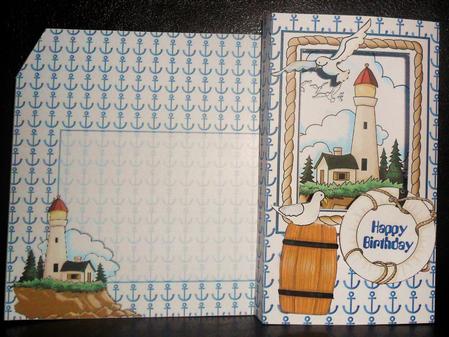 Lighthouse 'box' Card Kit (folds Flat)with Matching Envelope by Johanna Lambert