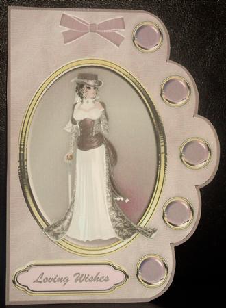 Burgundy Belle Scallop Edge Card Front by Johanna Lambert