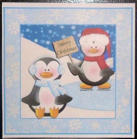 Chilled Penguins Topper and Decoupage by Johanna Lambert