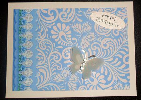 Blue Swirls and Butterflies with Lace Scalloped Border Duo by Johanna Lambert