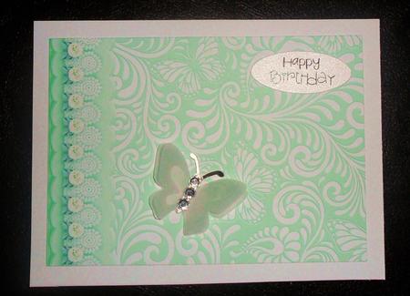 Green Swirls and Butterflies with Lace Scalloped Border Duo by Johanna Lambert