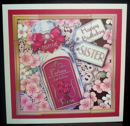 Rose Blossom Perfume Sister Birthday 8in Picture Topper by Johanna Lambert