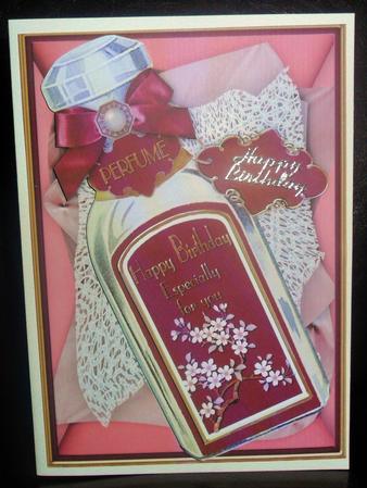 Plum Blossom Perfume Bottle Birthday Decoupage Step-by-step by Johanna Lambert