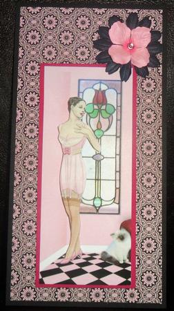 Pink Damask Backing Paper by Johanna Lambert