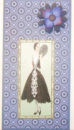 Aqua Damask Backing Paper by Johanna Lambert