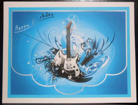 Blue Guitar Scallop Edge A4 by Johanna Lambert