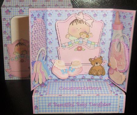 Gate Fold Pop Up - Rock a Bye Baby - Girl by Johanna Lambert