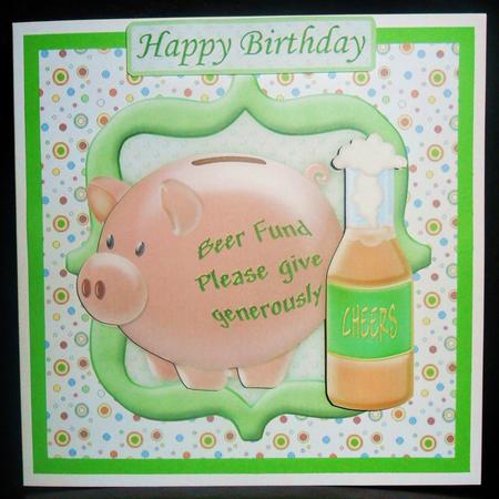 Beer Fund Topper and Decoupage by Johanna Lambert