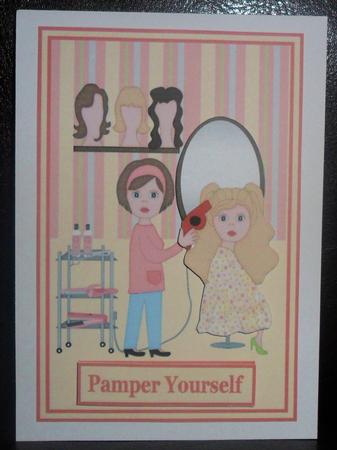 Pamper Yourself Female Decoupage Topper by Johanna Lambert