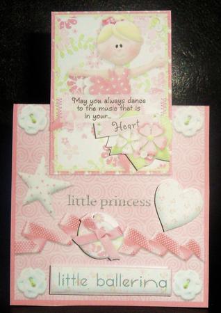 Little Princess Little Ballerina No Hole Over the Edge Card by Johanna Lambert