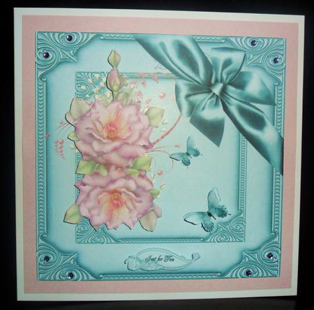 Mint Roses and Butterflies by Johanna Lambert