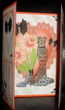 Black Lace Dress , with Orange Daffodils, Gatefold by Johanna Lambert