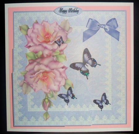 Pink Roses and Butterflies by Johanna Lambert